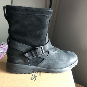 Sperry Maritime Step In Black Winter Boots